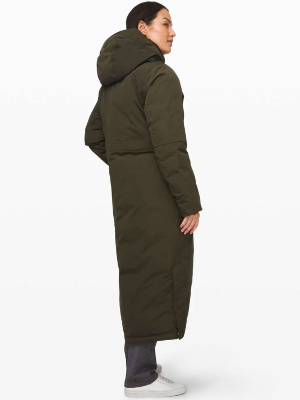 Lululemon Winter Warrior Long Parka Coat in Dark Olive Green Sz. 6 - Picture 2 of 14